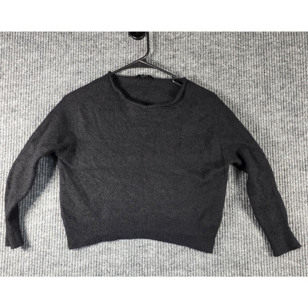 Quince Black Cashmere Crewneck Sweater Cropped Soft Women’s Small